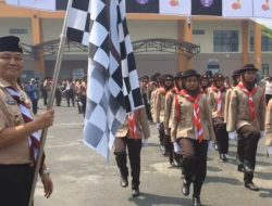 Kwarcab Pulpis Peringati Hari Pramuka ke-58 dengan Gerak Jalan