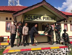 Polsek Pirime Dapat Kado dari Satgas Yonif 721/Makkasau