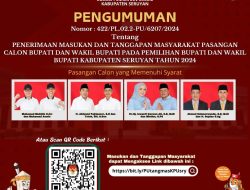 4 Paslon Pilkada Seruyan Dinyatakan Memenuhi Syarat