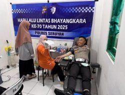 Harjad Ke-70, Satlantas Polres Seruyan Gelar Aksi Donor Darah