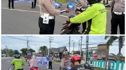 Gencarkan Sosialisasi Ops Keselamatan Telabang 2026, Satlantas Polres Seruyan Bagikan Brosur ke Pengendara
